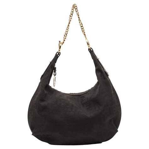 fendi zucca chef chain link hobo